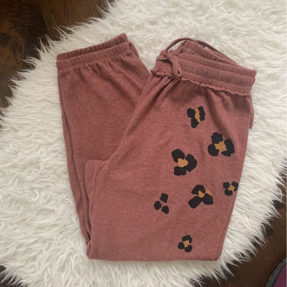 ANTHRO Super soft sweatpants / joggers in clay color w/ black, Size L, Maronie - Picture 2 of 8